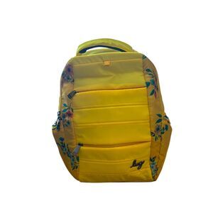 Lug Yellow Floral Quilted Backpack Lightweight Travel School NWT